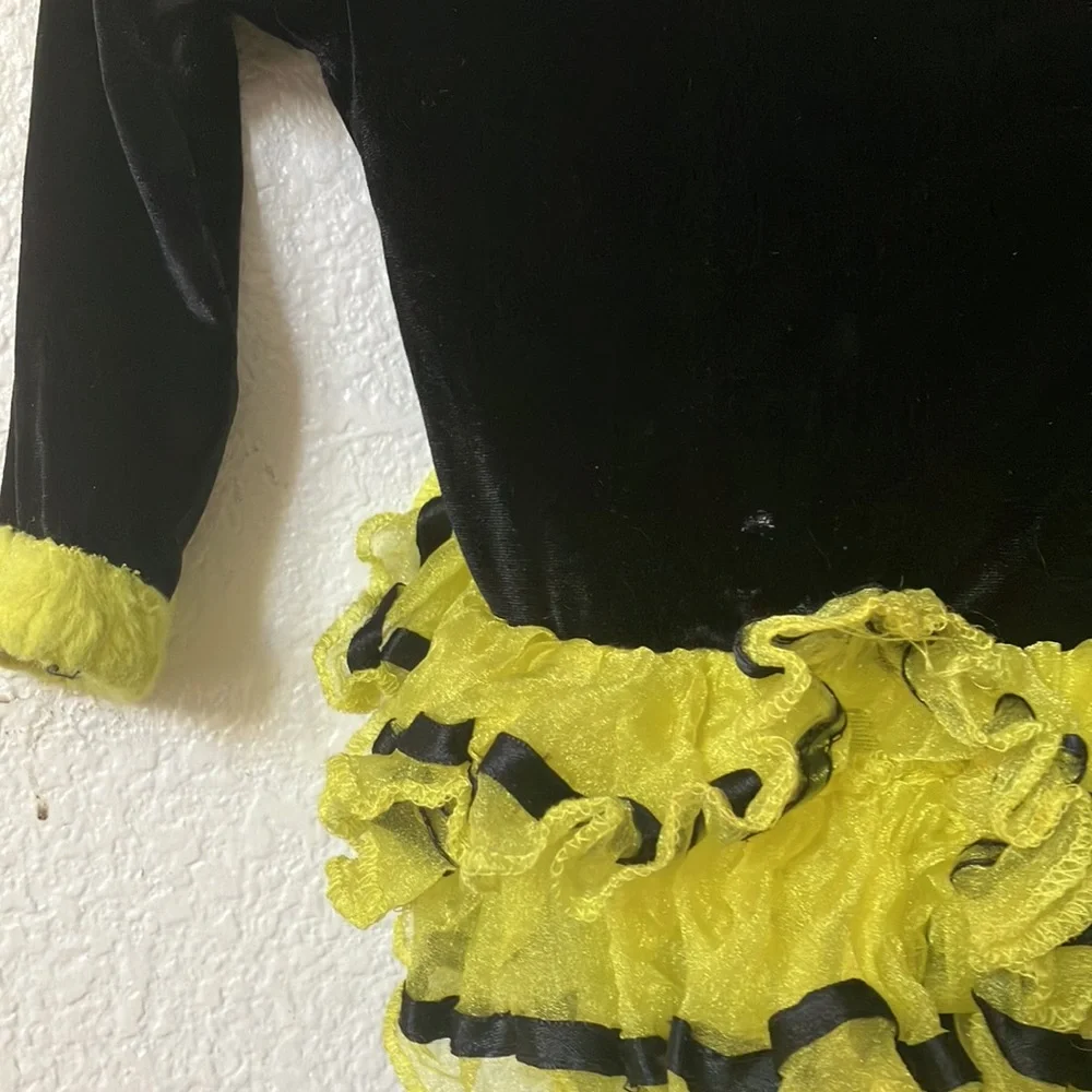 FINAL MARKDOWN Spirit Halloween stretch velvet bee dress 2t-4t
